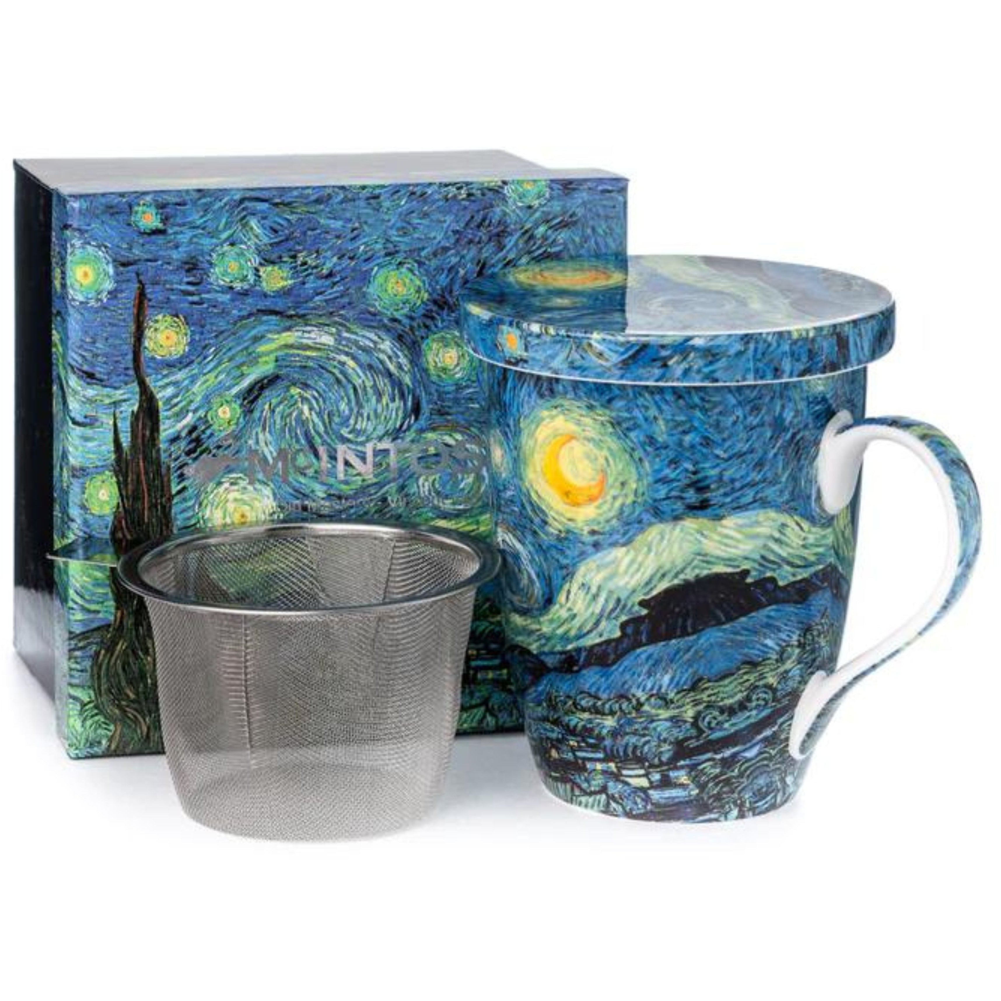 Infusor, taza y tapa "La noche estrellada" de Van Gogh
