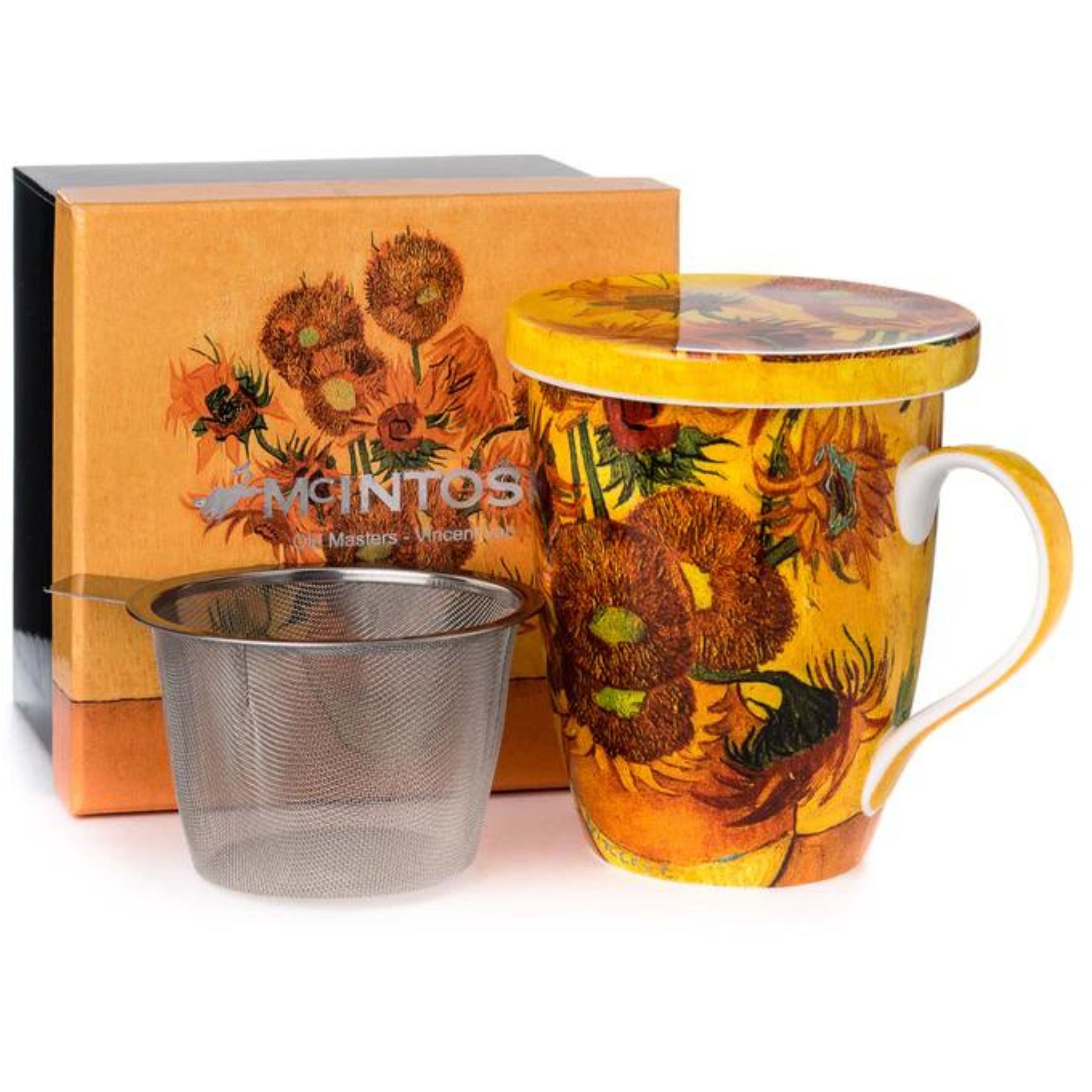 Infusor, taza y tapa "Girasoles" de Van Gogh