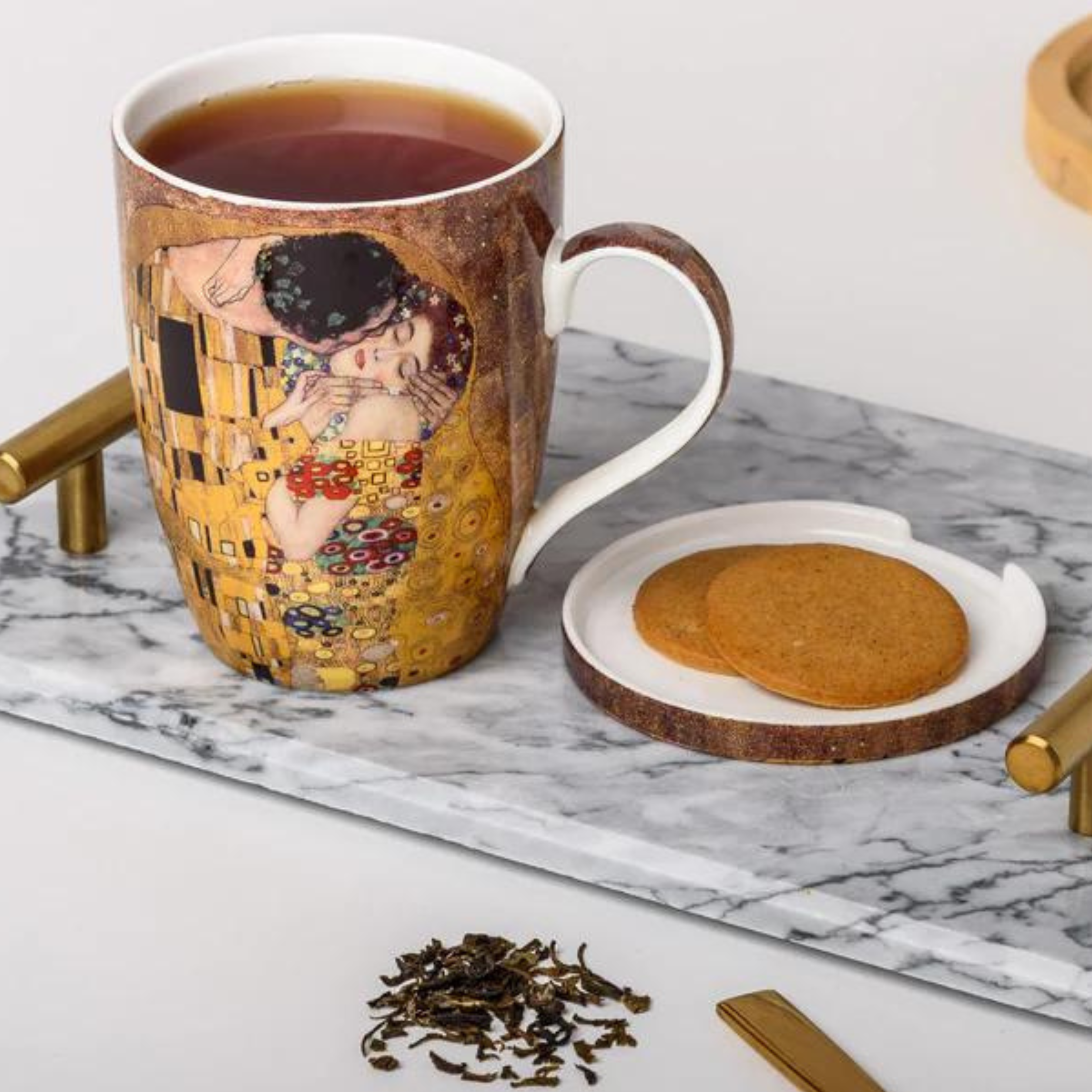 Klimt "El Beso" Infusor, Taza y Tapa