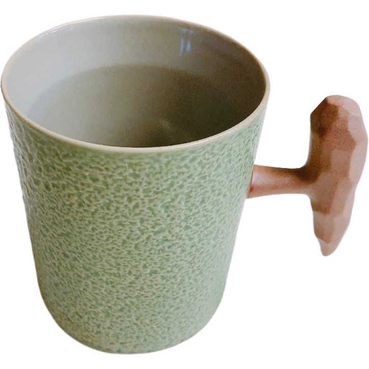 Mug, Green, Rustic Handle, 12 oz