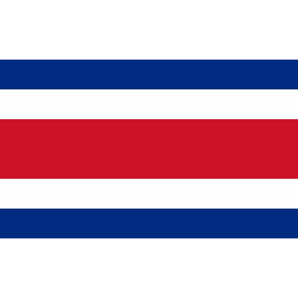 Costa Rica flag graphic on white