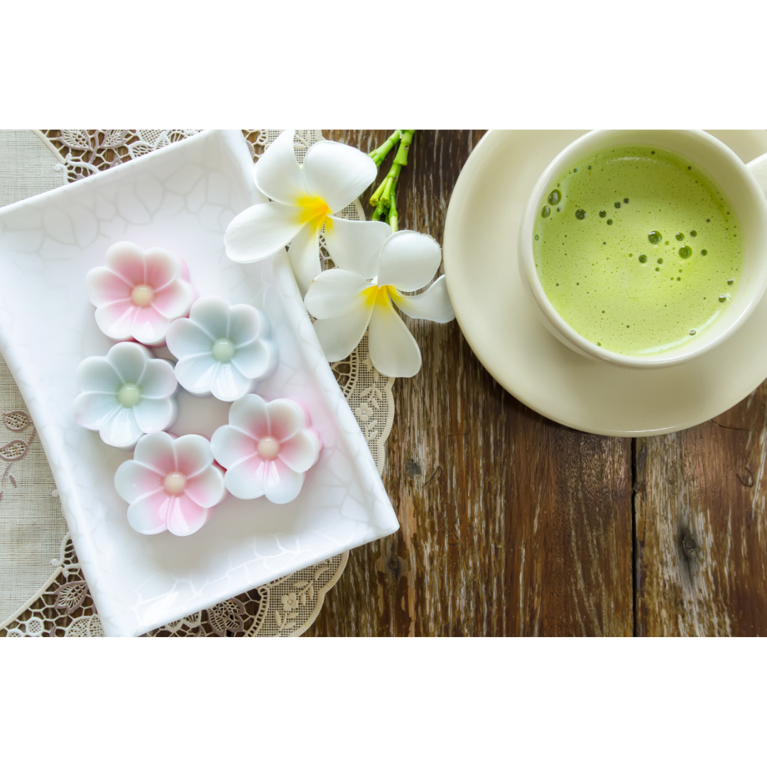 Lata para té, flores azules washi, 2 a 6 oz
