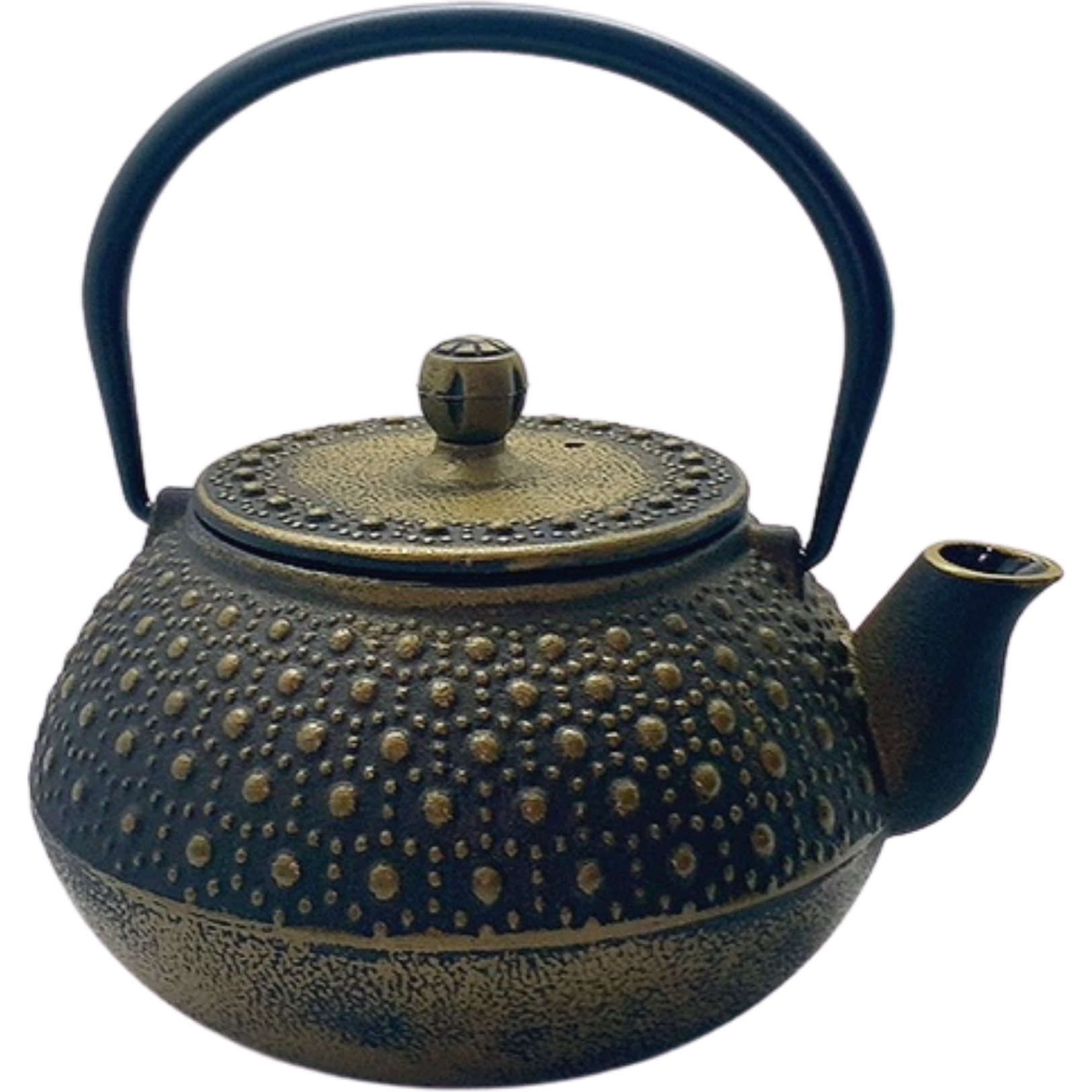 Teapot, Iron, Brown/Gold, 34 oz