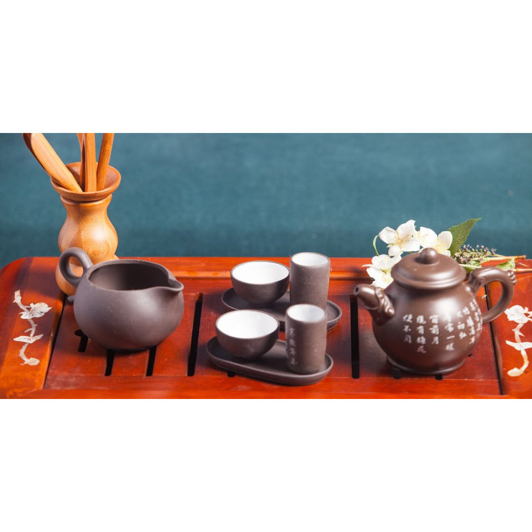 Service à thé avec Gaiwan, Jianzhan (goutte à huile)
