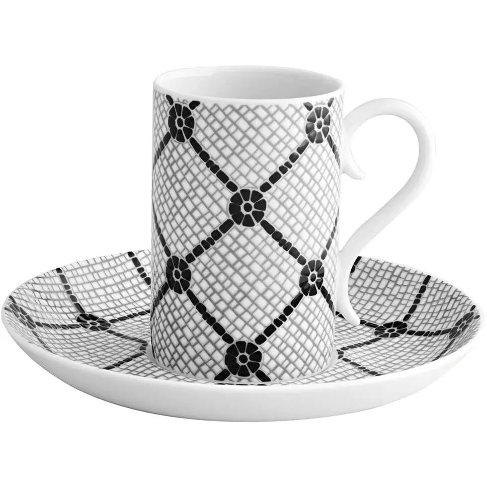 Calçada Portuguesa (acera portuguesa) Juego de 4 tazas y platillos de espresso