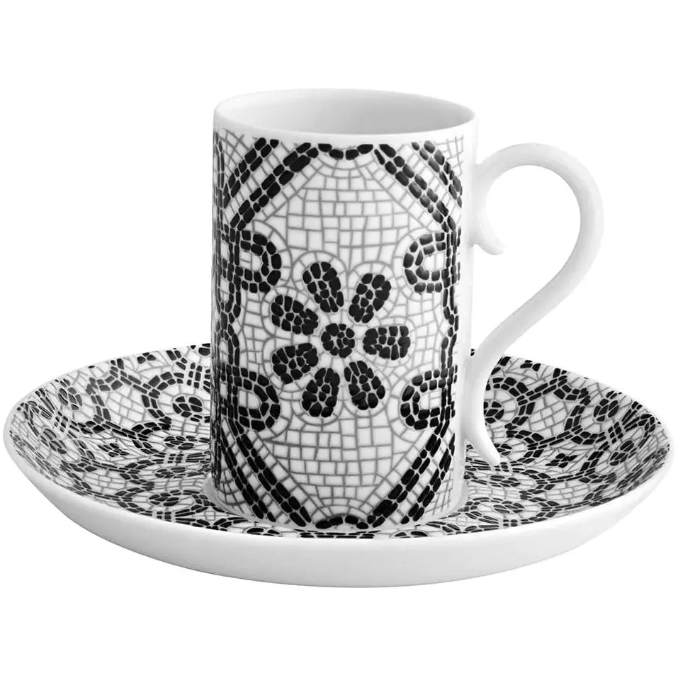 Calçada Portuguesa (acera portuguesa) Juego de 4 tazas y platillos de espresso