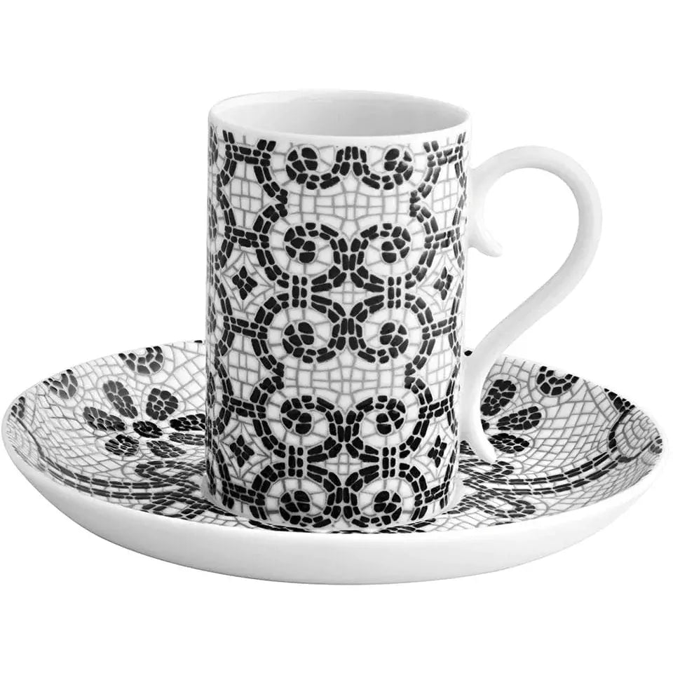 Calçada Portuguesa (acera portuguesa) Juego de 4 tazas y platillos de espresso