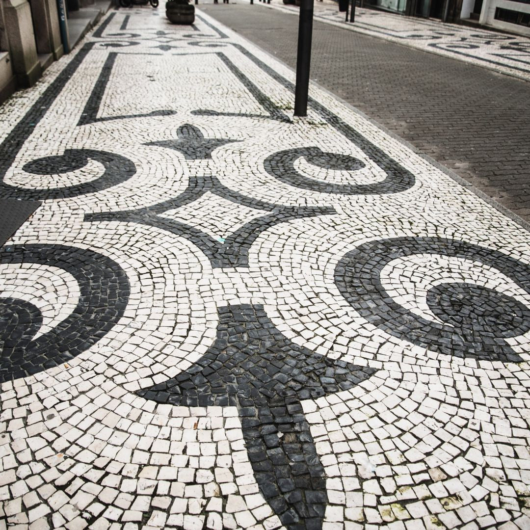 Juego de té Calçada Portuguesa (acera de mosaico portugués)