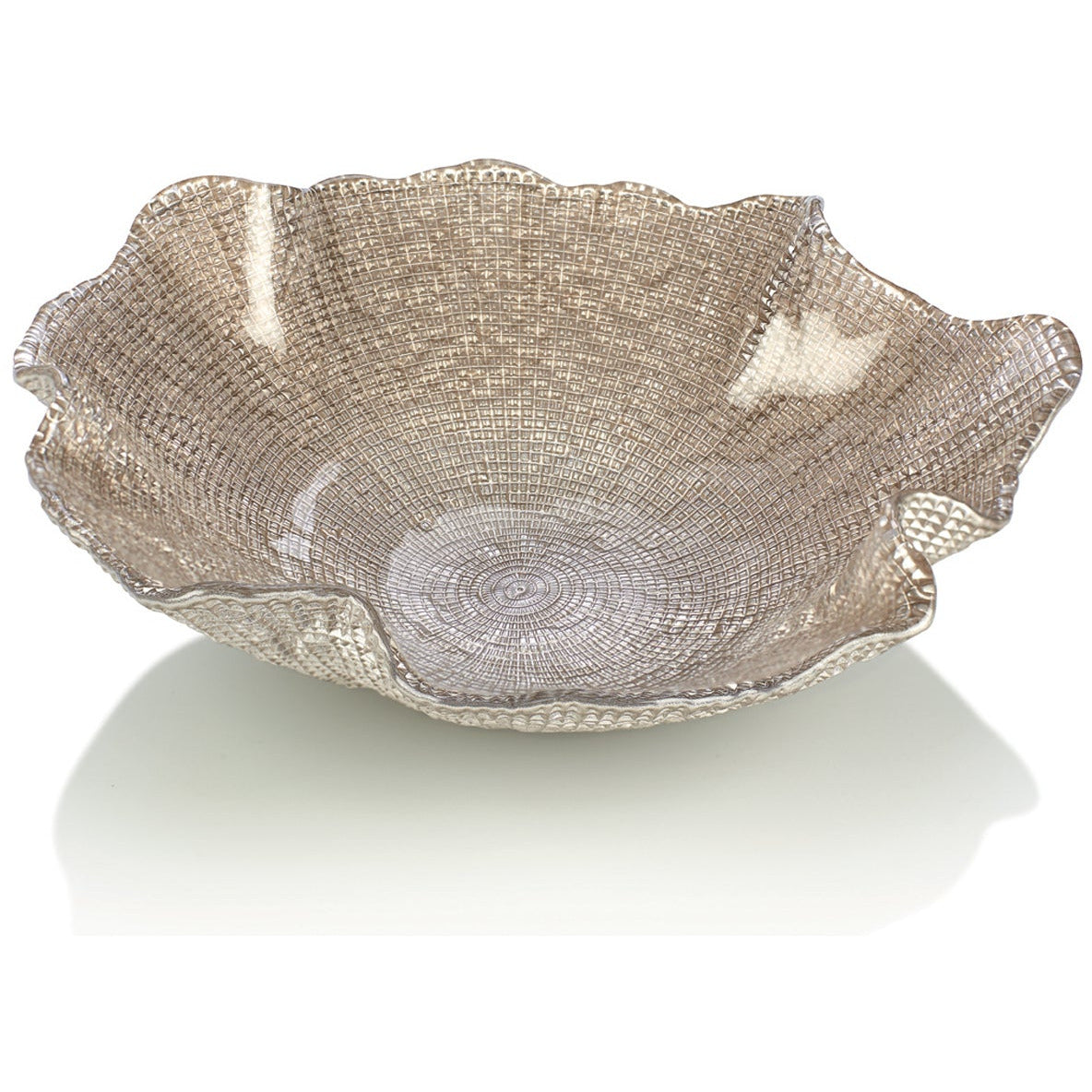 Scalloped Iridescent Glass Bowl