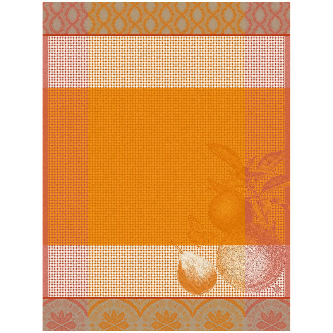 Tea Towel, French Country, Orange Waffle-Weave