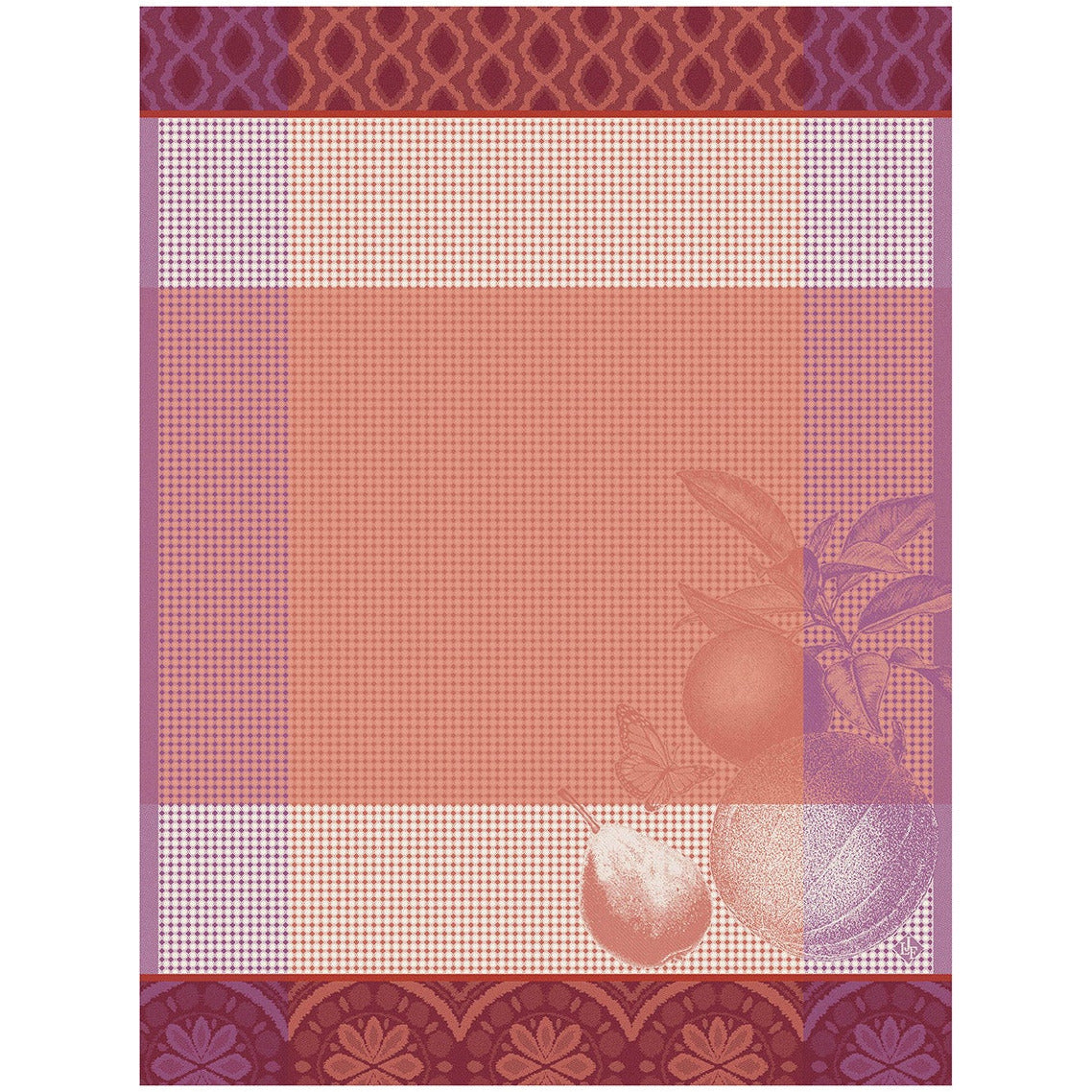 Tea Towel, French Country, Pink Waffle-Weave