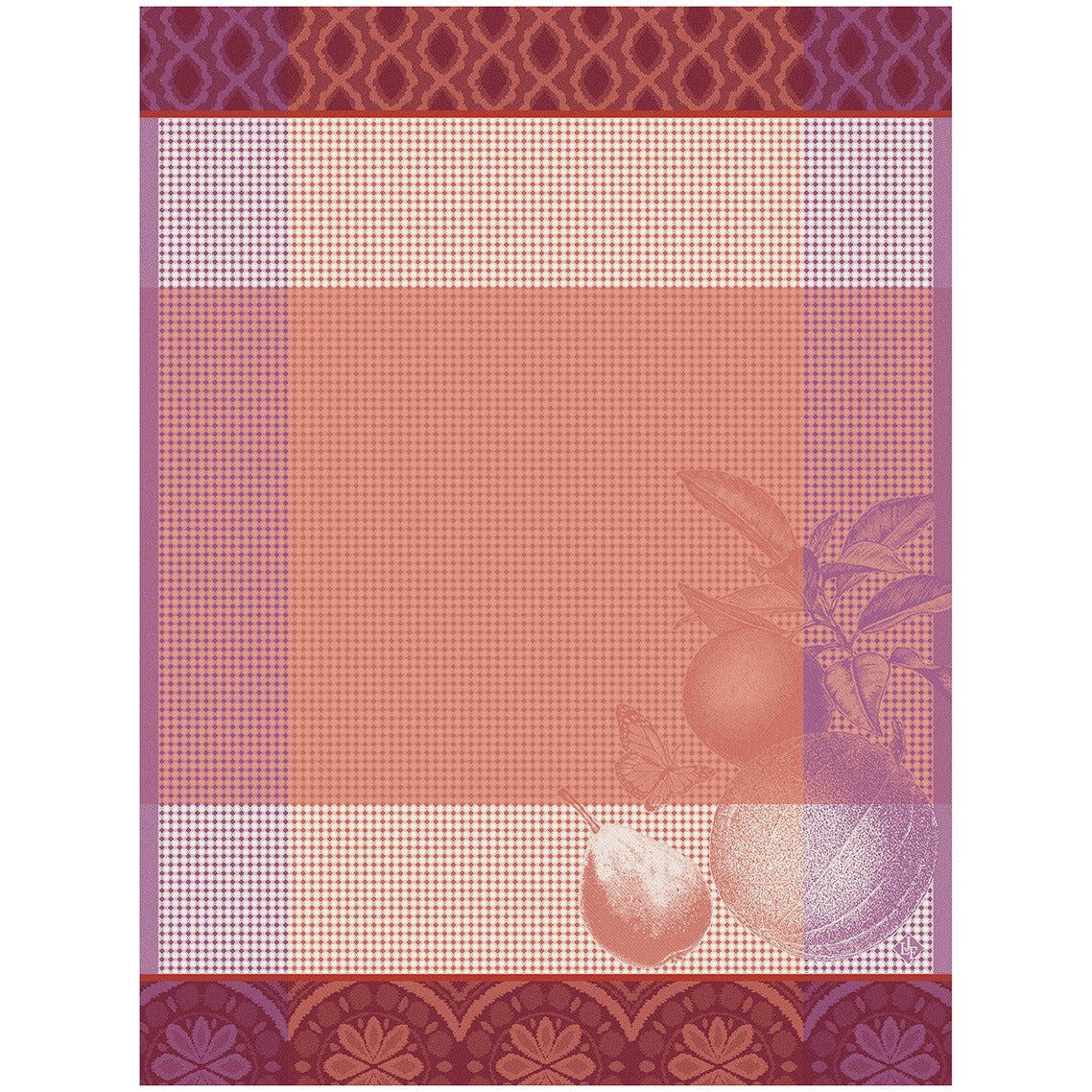 Torchon, Campagne Française, Tissage Gaufré Rose