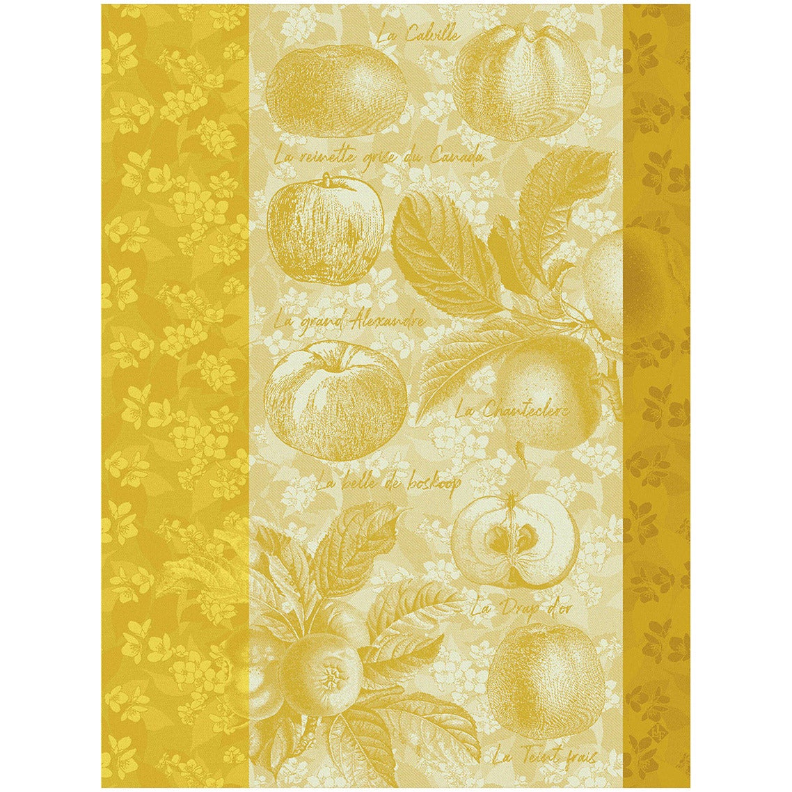 Tea Towel, Crunchy French Apples, Yellow