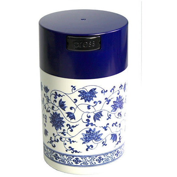 Tea Vacuum Canister, Blue/White, 4 oz