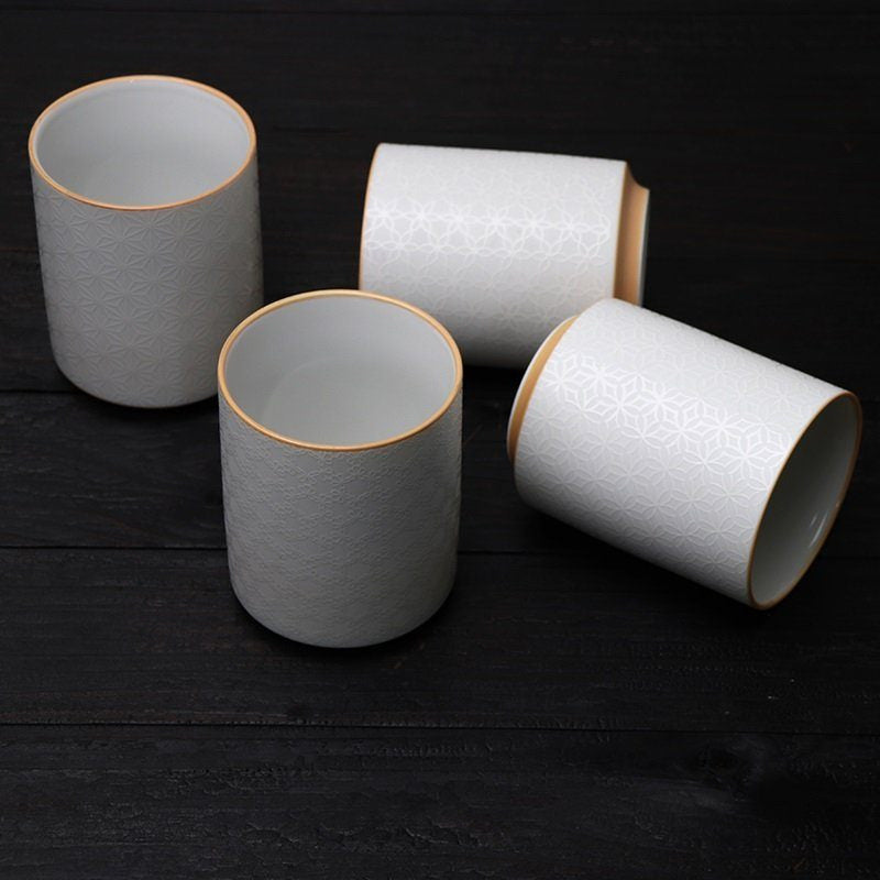 Tea Cup Set White 4 Patterns